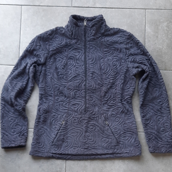 Athleta Charcoal Textured Fleece Flattering Fit Jacket - Picture 1 of 7